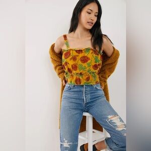NWOT Anthropologie Felipa Cropped Velvet Top